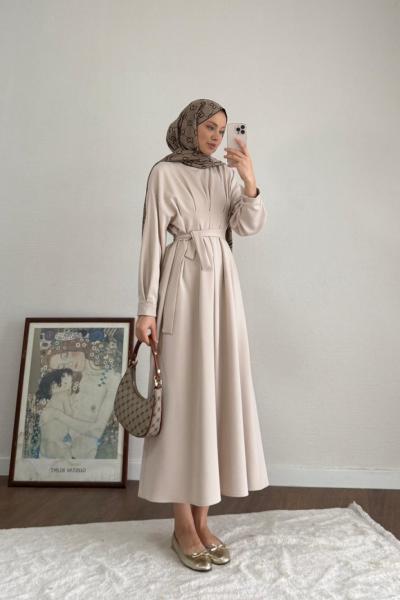 Pensli Double Elbise Bej
